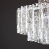 Murano Glass Tube Chandelier Ice by Doria, Germany, 1960s