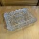 Vintage vallerysthal crystal moulded cut pocket ashtray #