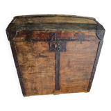 Antique wooden travel trunk, 20th century