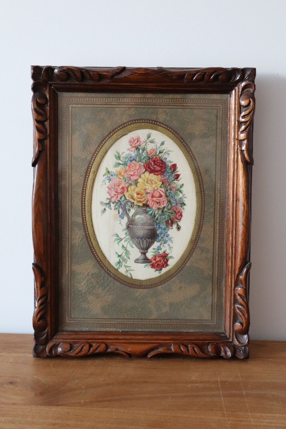 Old painting bouquet of flowers