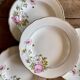 Set of 6 vintage deep plates, Anemone pattern from Digoin Sarreguem.
