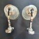 Pair of chrome wall sconces vintage bathroom