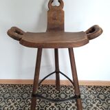 2 vintage brutalist bar stools design Marbella 1970s Spain