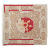 Hand knotted rug, vintage turkish rug 135x142 cm