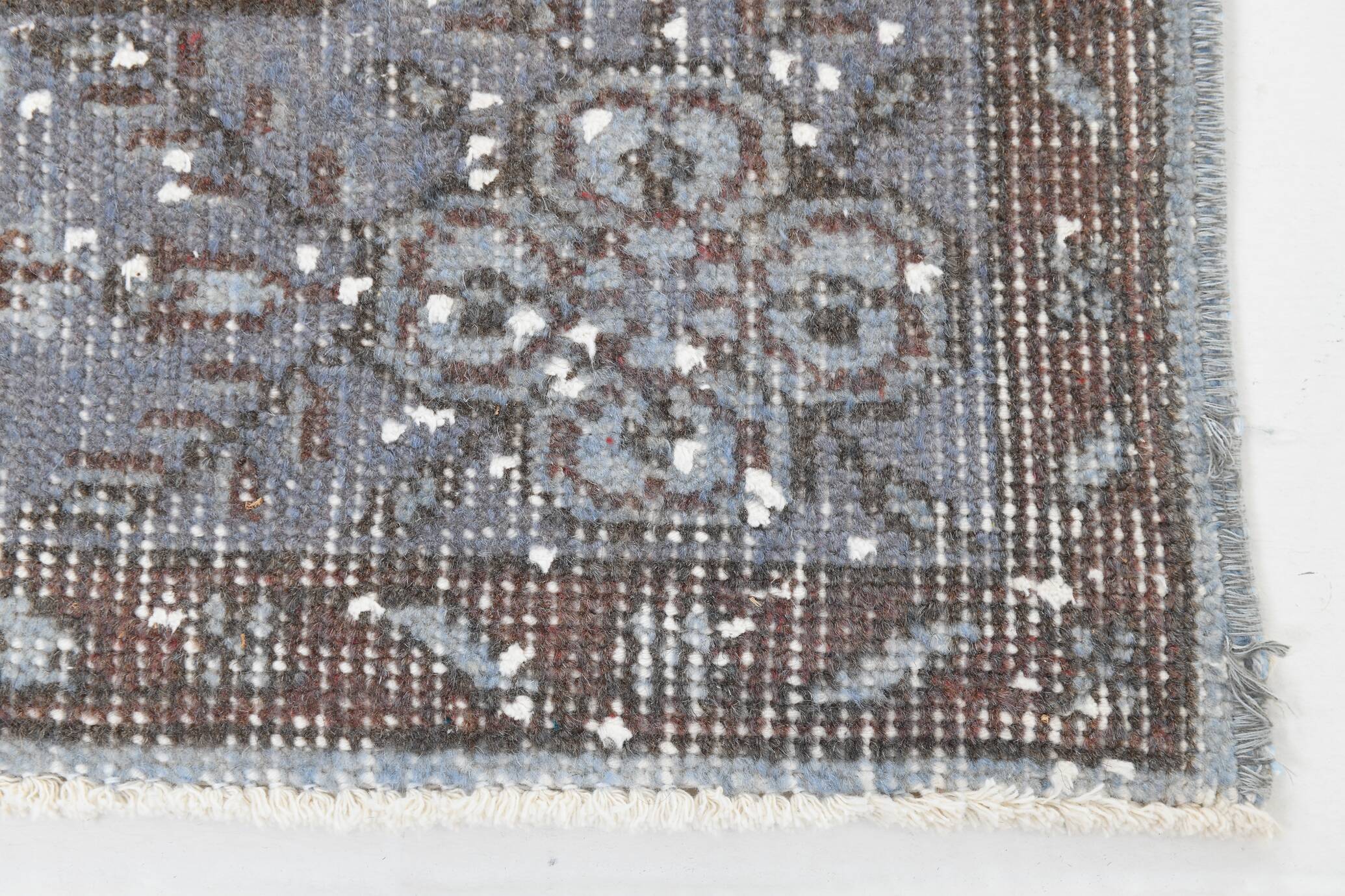 6x10 Rug For Living Room Bordered Blue Turkish Vintage Area Rug, 184x301Cm SK 1512