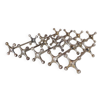 Set de 9 porte-couteaux "Atomium" en métal argenté