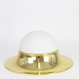 UFO ceiling lights in brass and glass, Limburg, Germany, 1970s.