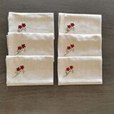 Set of 6 embroidered napkins