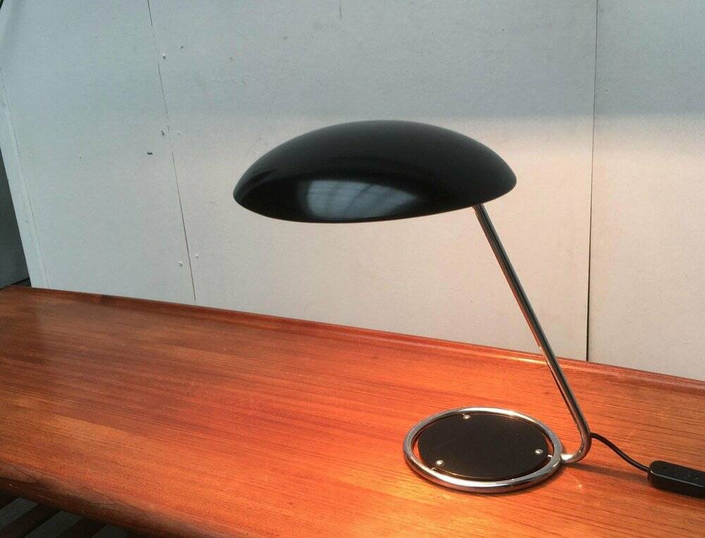 Metal table lamp model 6761 from the mid-century German period by Christian Dell for Kaiser Leuchten, 1960s.