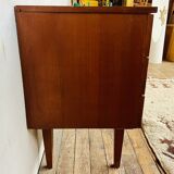 Commode vintage en teck – 3 tiroirs – design épuré & moderne