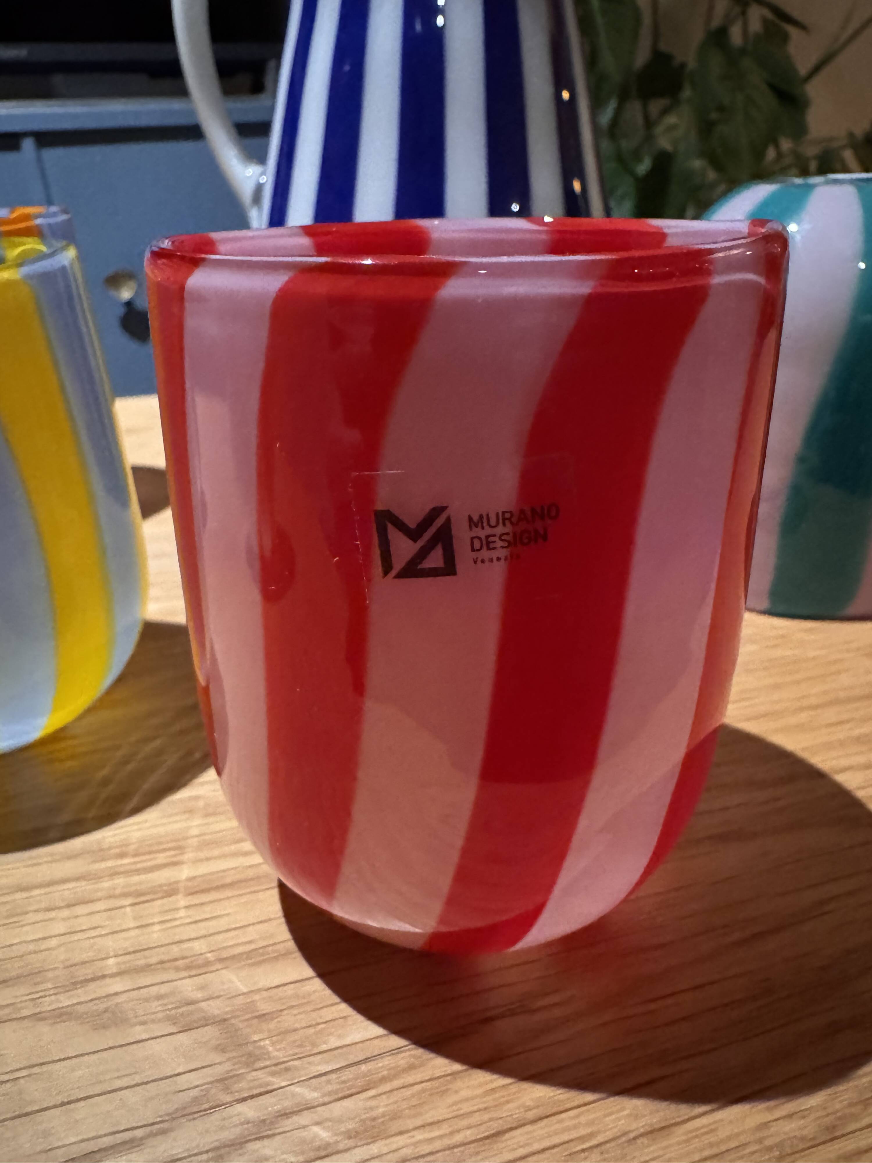 6 glasses and a Murano carafe