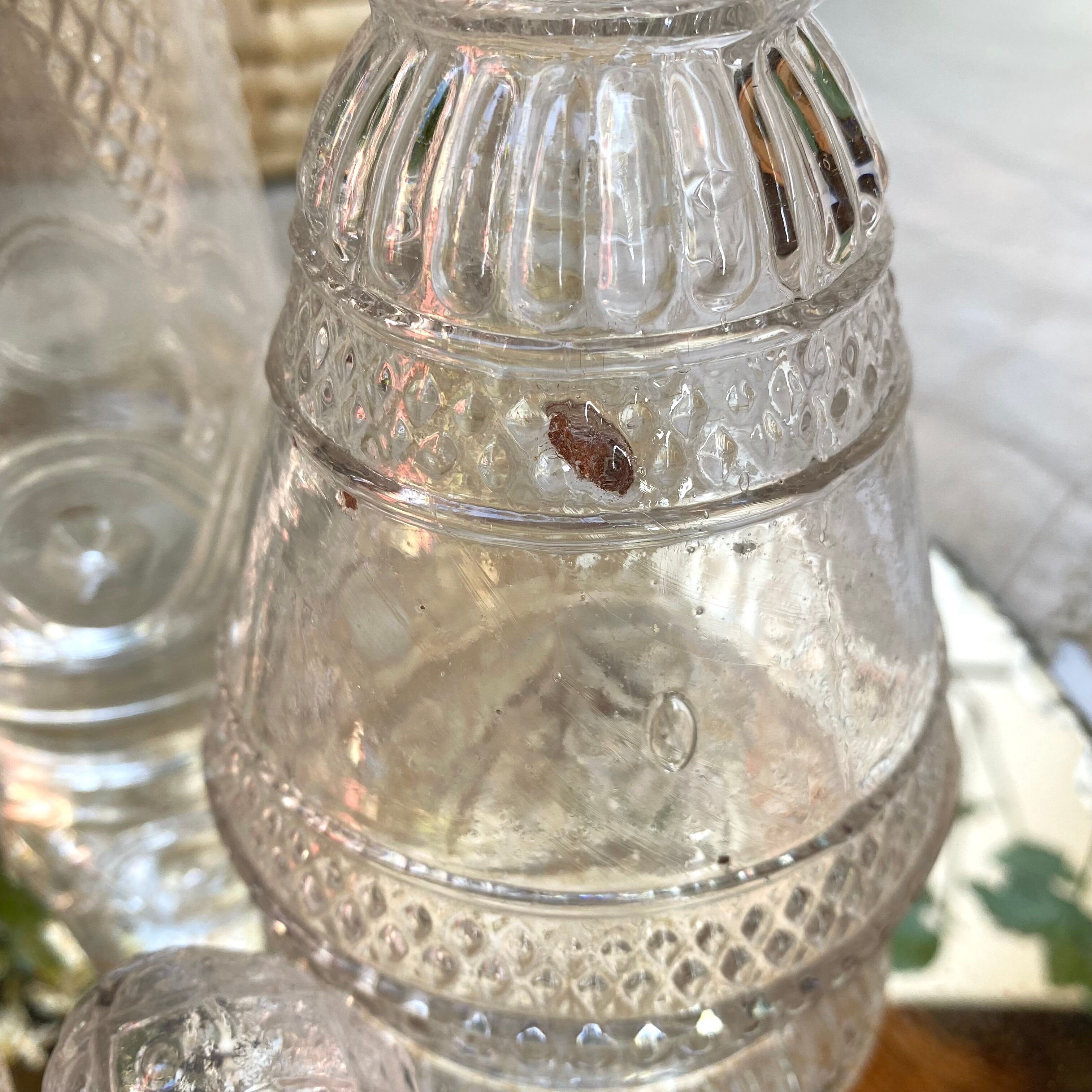 Antique glass carafes