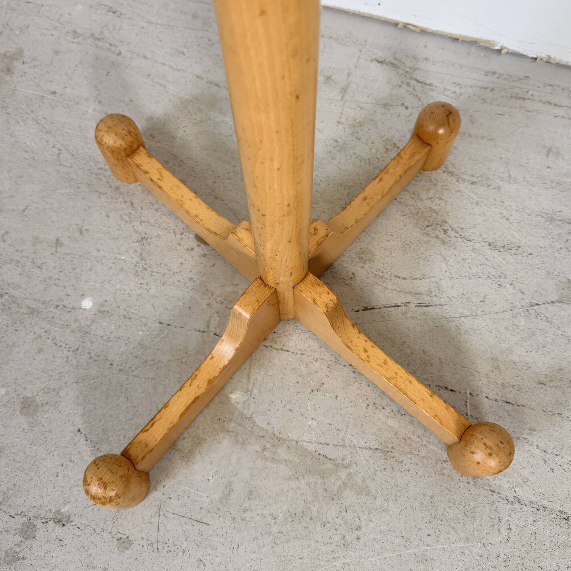 Vintage Postmodern Solid Beechwood Coat Stand – 1970s / 1980s