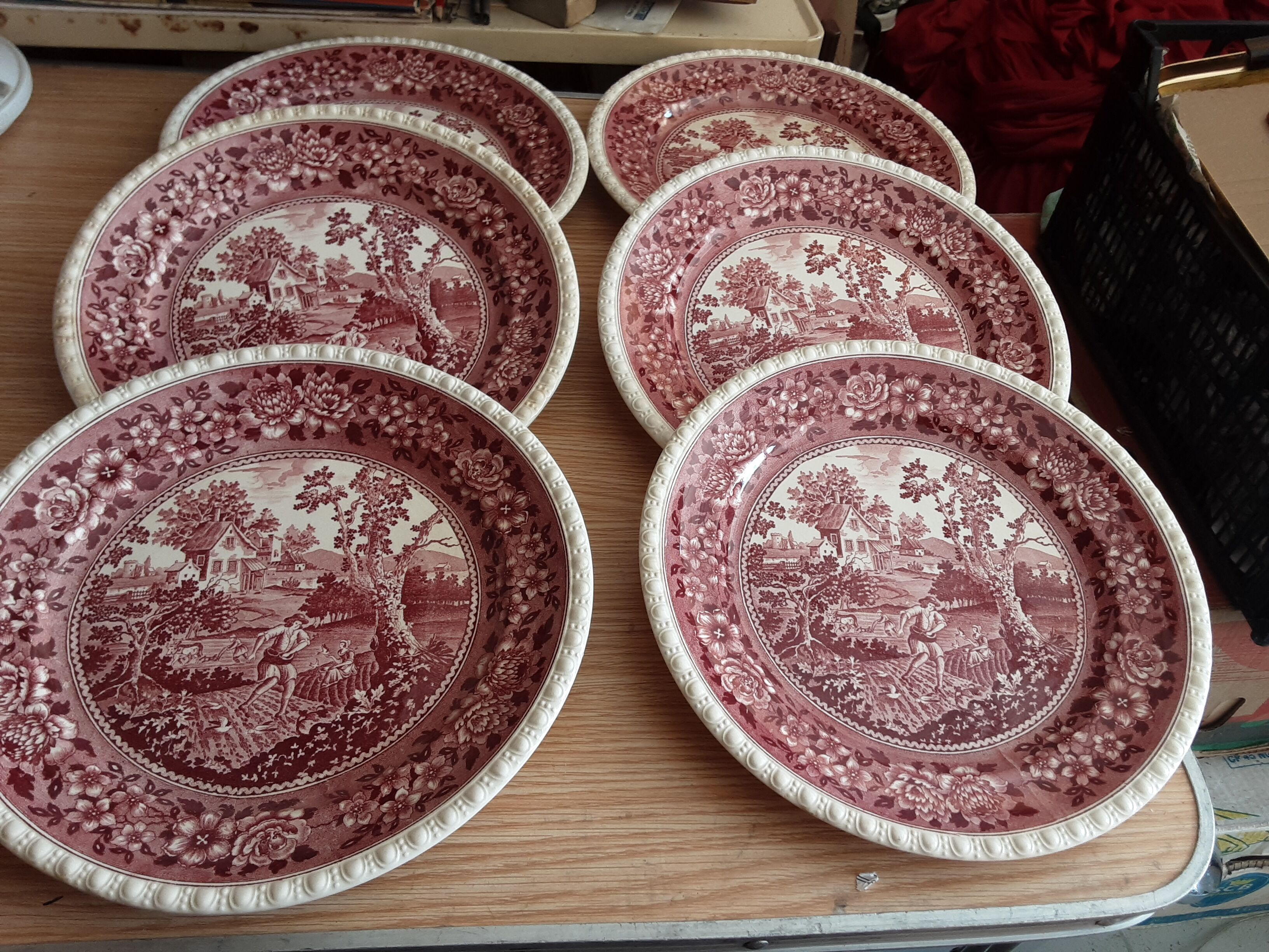 6 flat plates faience villeroy and boch model rusticana