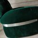 Pair of vintage armchairs in green velvet foret and chrome