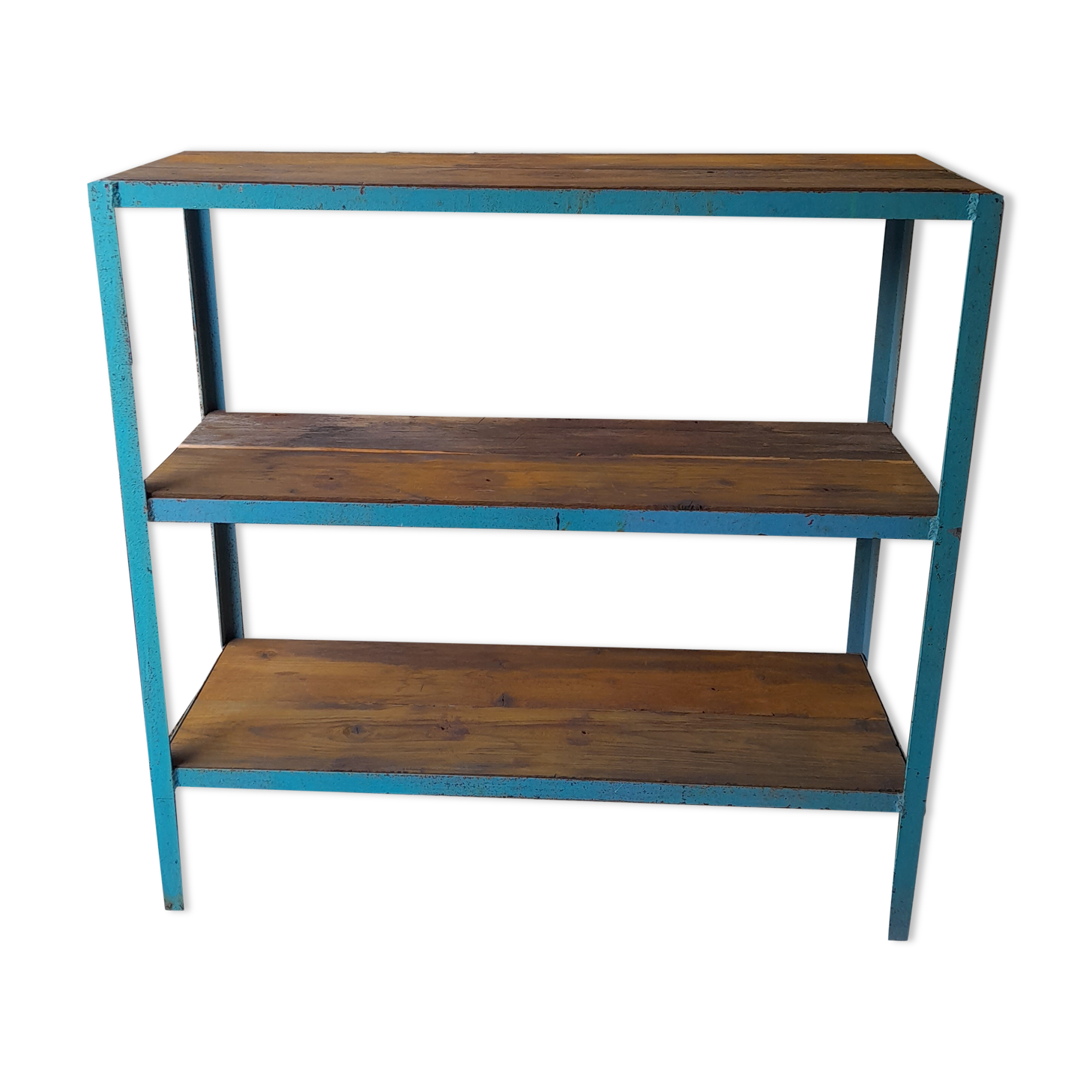 Blue iron shelf