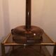 Large Art Deco floor lamp in oak by Charles Dudouyt, 105 cm