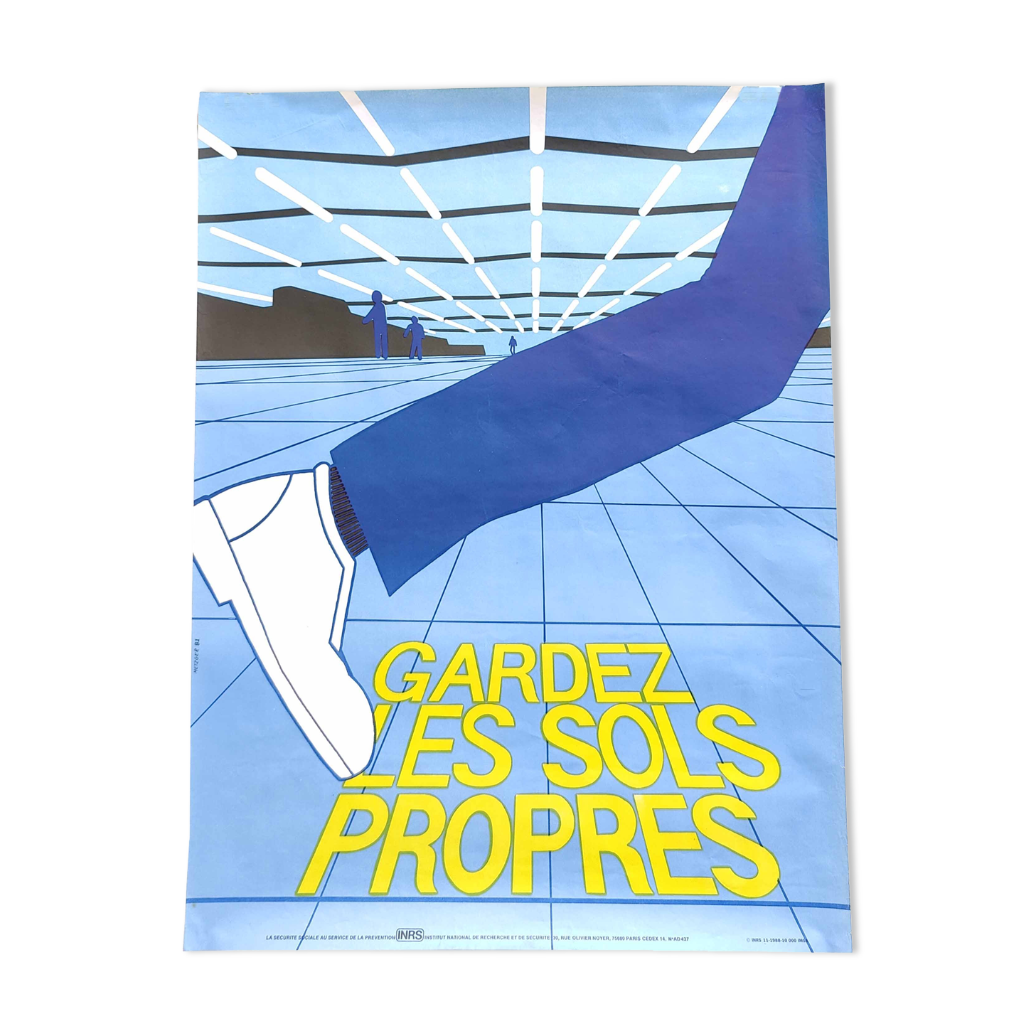 Affiche vintage INRS 1988 graphisme Metzger