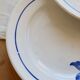 4 vintage ironstone dessert plates Digoin Sarreguemines Hubert blue