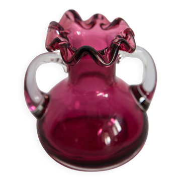 Vase rose mini vintage avec volant, Europe, années 1960