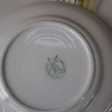 8 dessert plates with yellow and gray geometric decor Moulin des loups