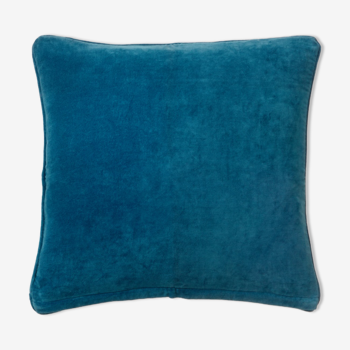Velvet cushion 50x50cm blue green color