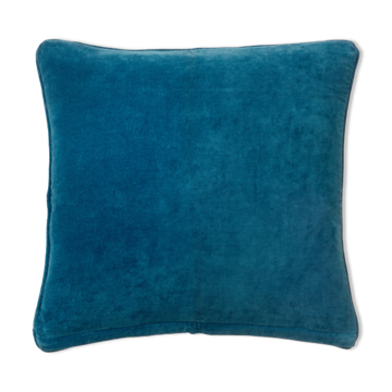 Coussin en velours 50x50cm couleur bleu vert