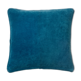 Coussin en velours 50x50cm couleur bleu vert