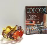 Grand cendrier/vide-poche en verre de Murano polychrome, attribué à Toso, Italie