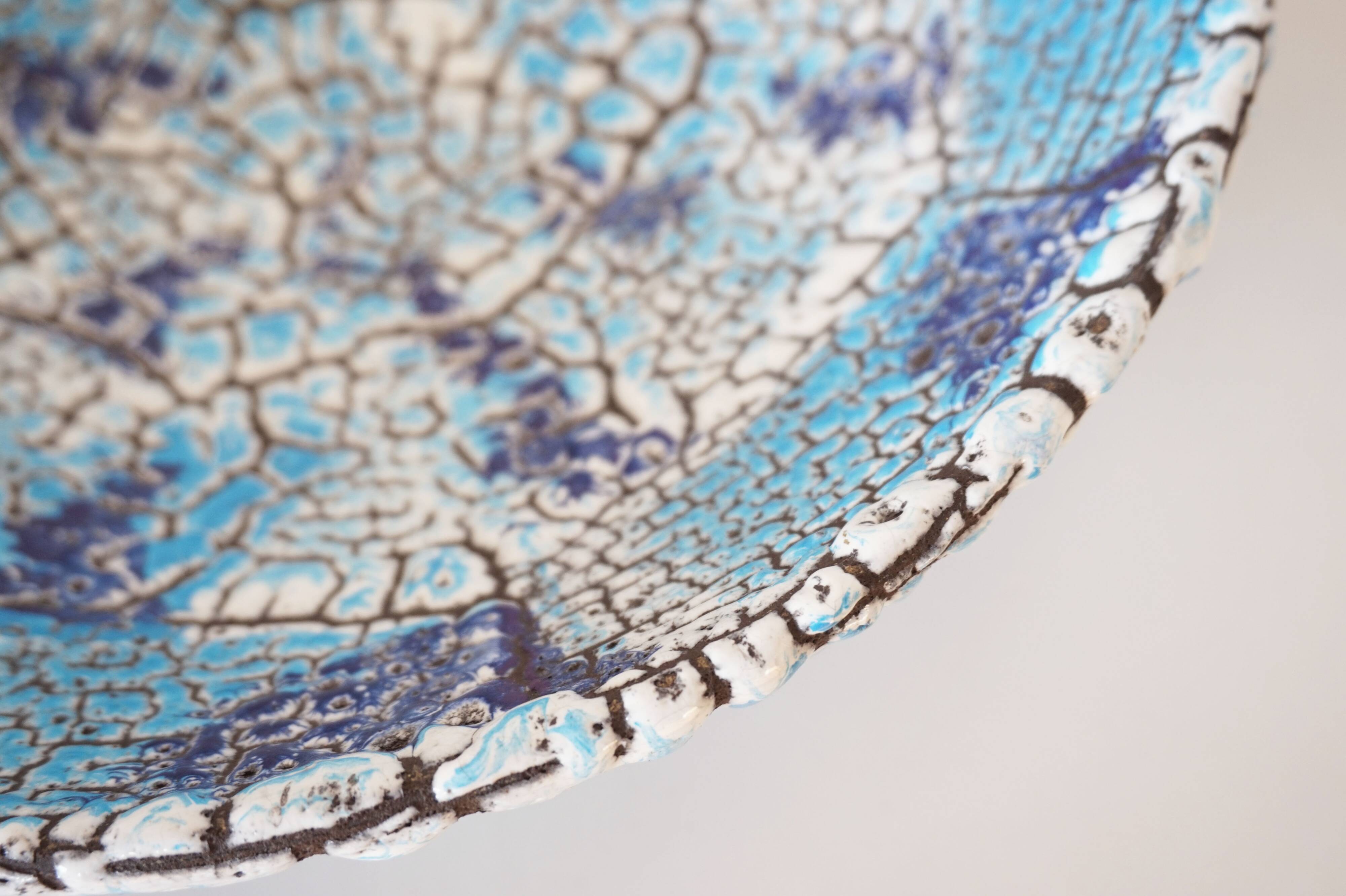 Large ceramic dish Fat lava Vallauris