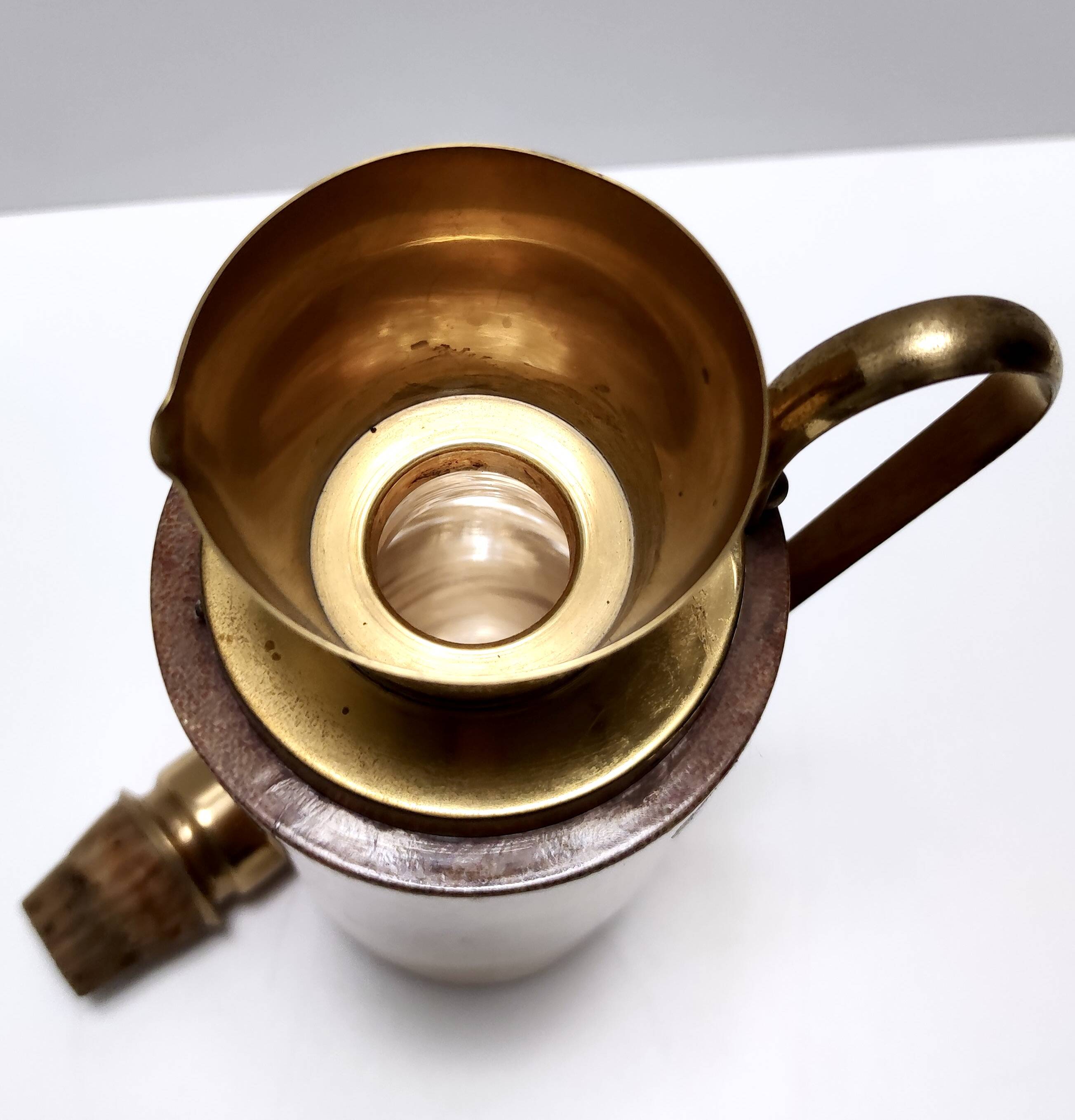 Turned Beech and Parchment Thermos / Jug by Aldo Tura for Macabo, Italy