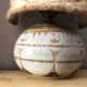 Duo of ceramic wall light wool lampshade