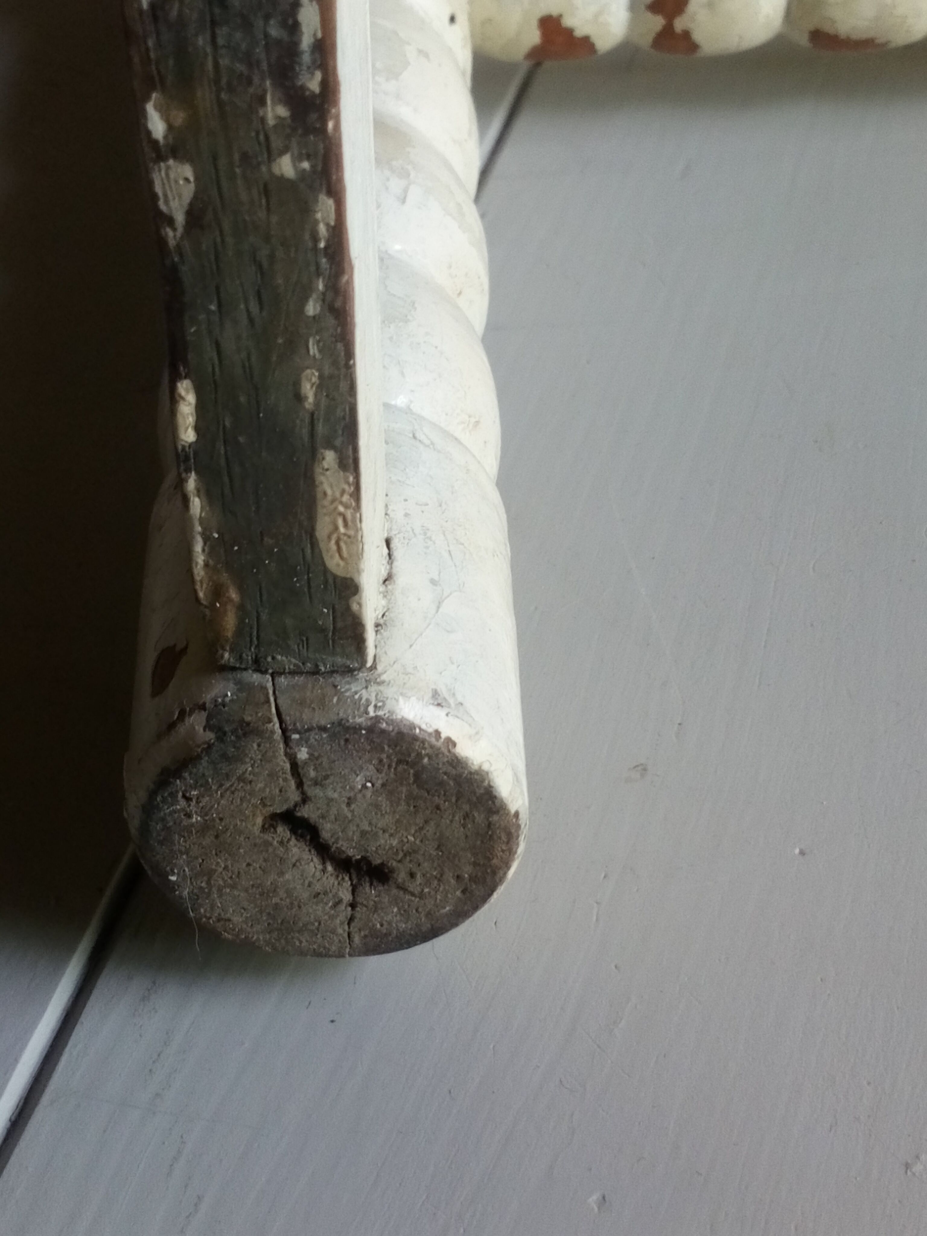 Old wooden sofa-bedside tip turned