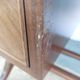 English lion paw desk and lyre armchair, leather, extensions