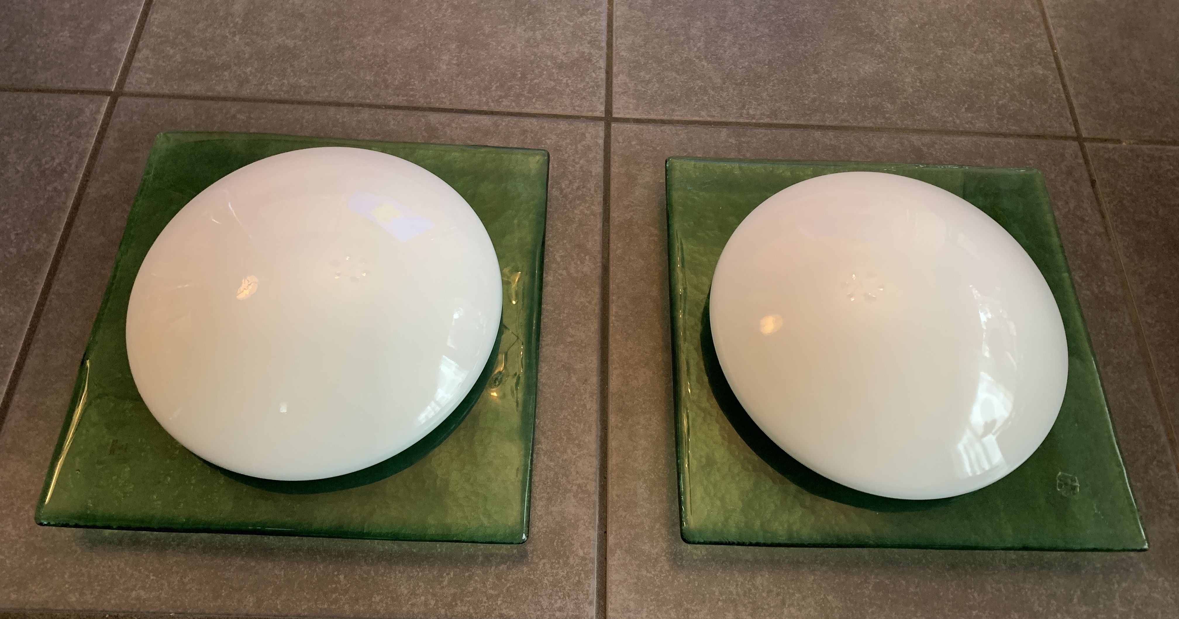 Pair of Italian glass wall sconces, Vétri Murano, 1980