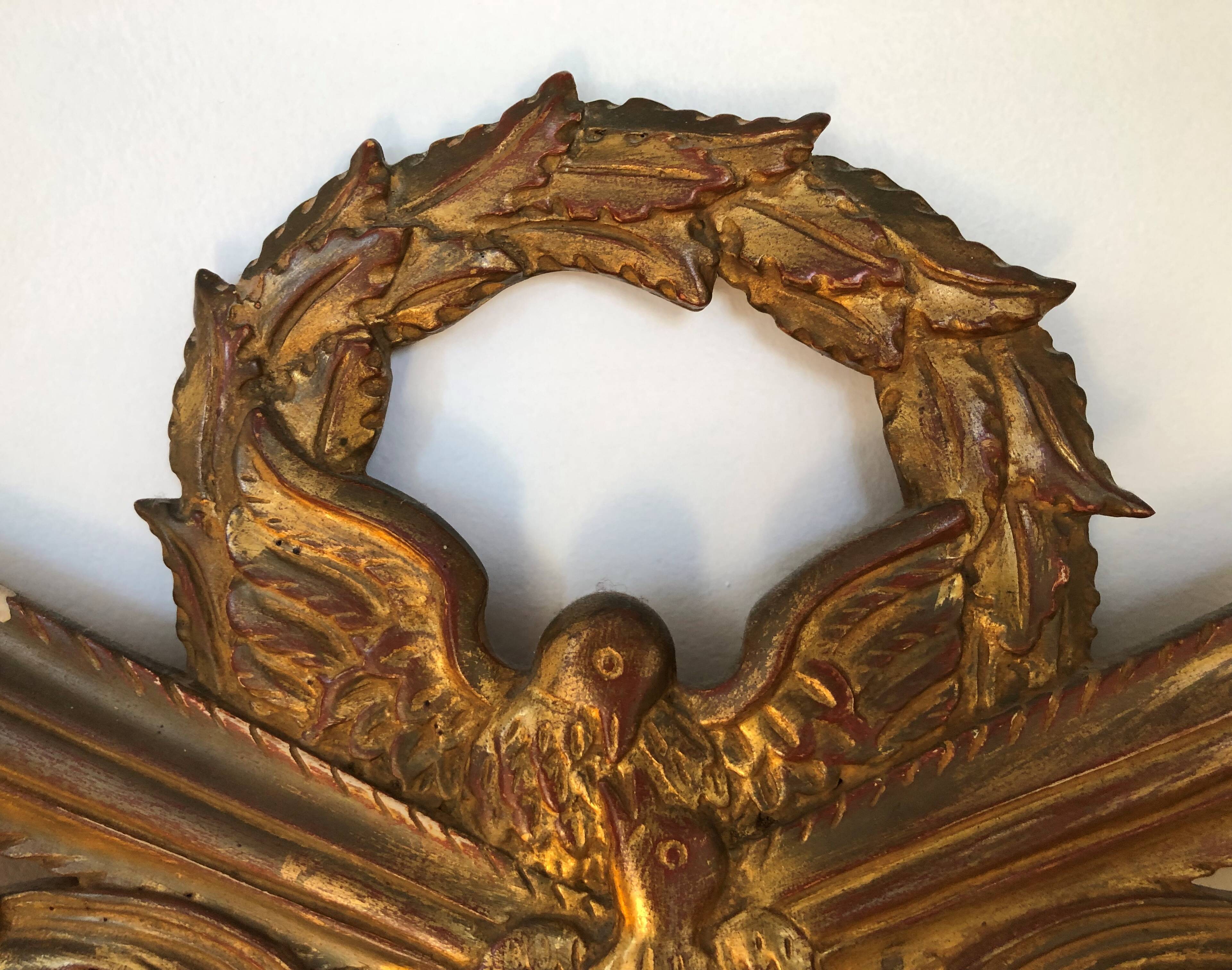 Gilded carved wooden mirror
