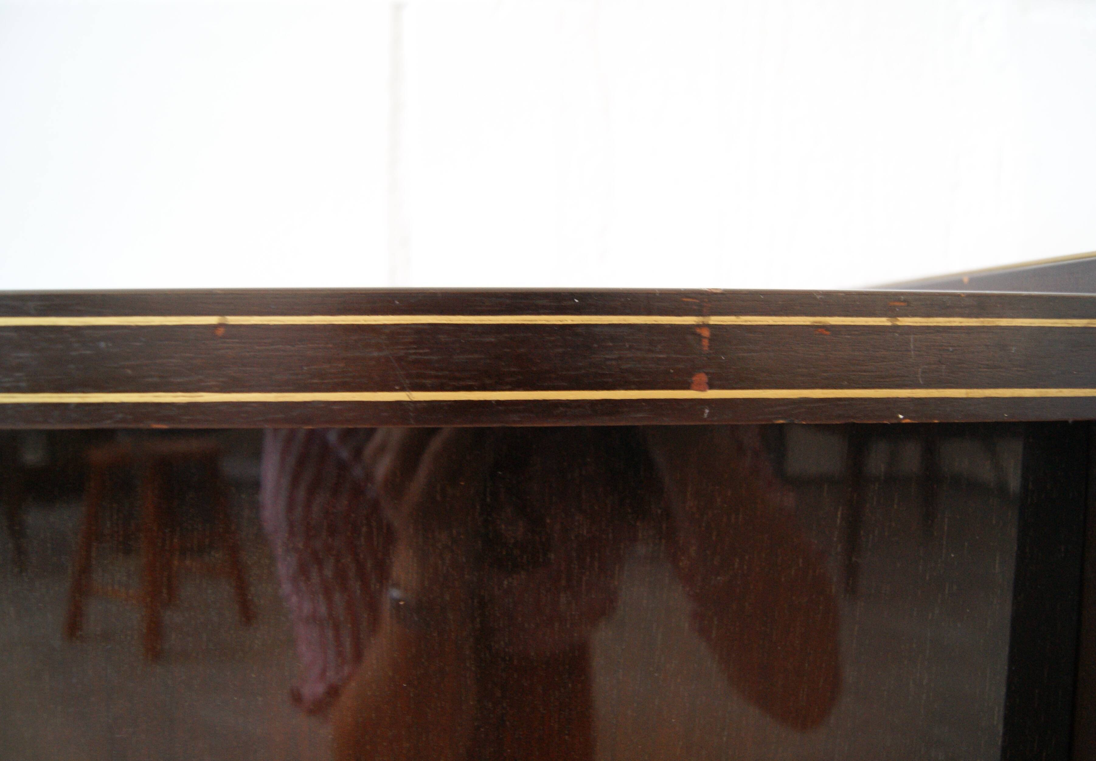 50s dresser, small sideboard wood brass