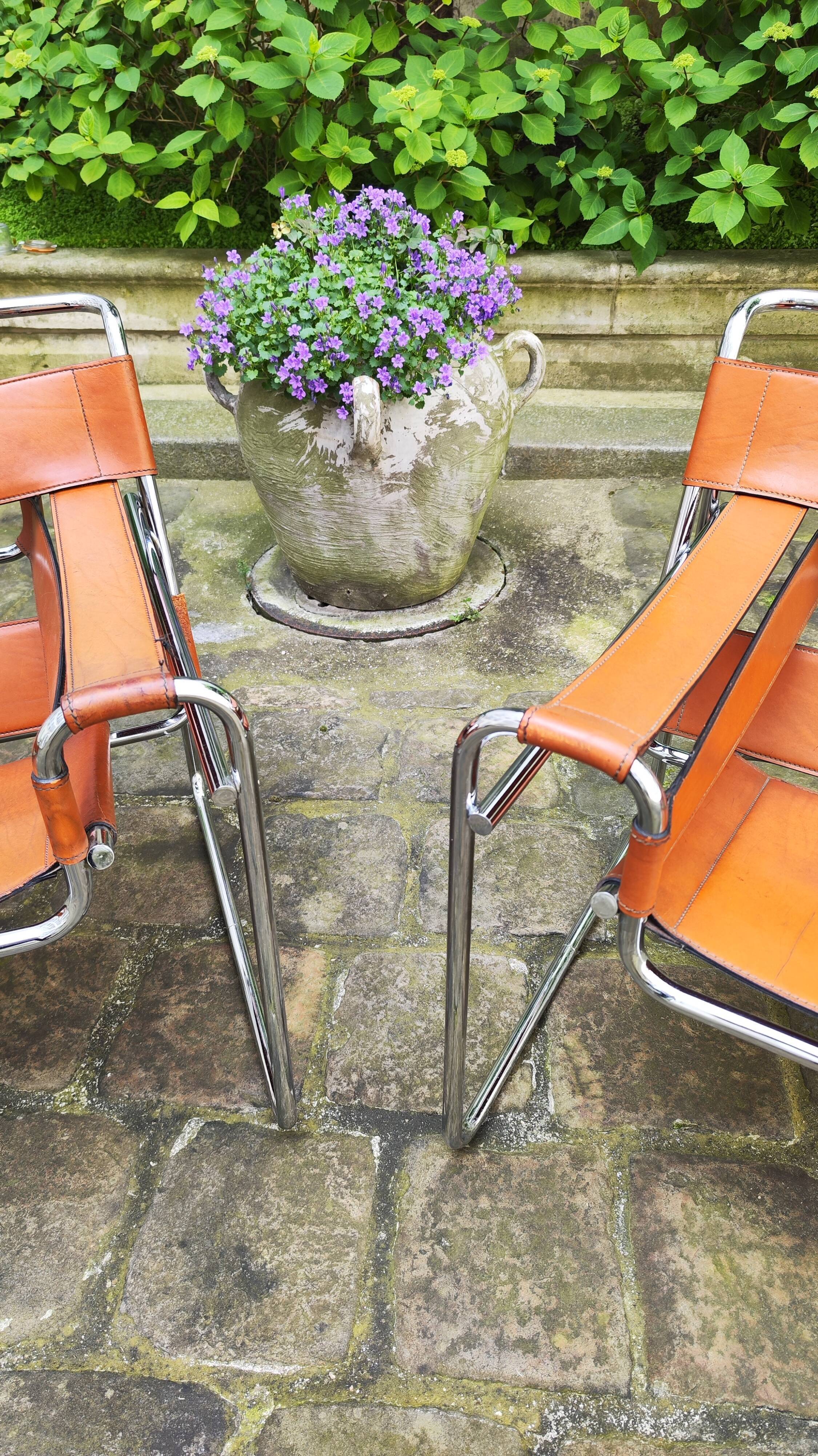 Pair of armchairs Marcel Breuer Wassily fasem 1983