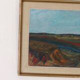 Original mid-century Swedish oil on panel – “Bold Landscape”