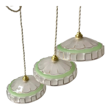 3 green granite glass suspensions 50-60s