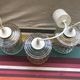 Lot of 3 suspensions ancient reflector glass molded irisé years 70 vintage