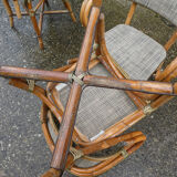 Lot of 4 chairs terrace bistro type "Parisian" brown and beige