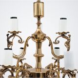 Lustre en laiton, Pologne, années 1950