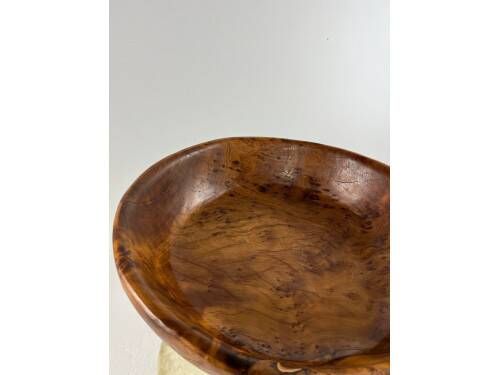 Large plate made of thuya root, Morocco, 1980s, Ø70 cm