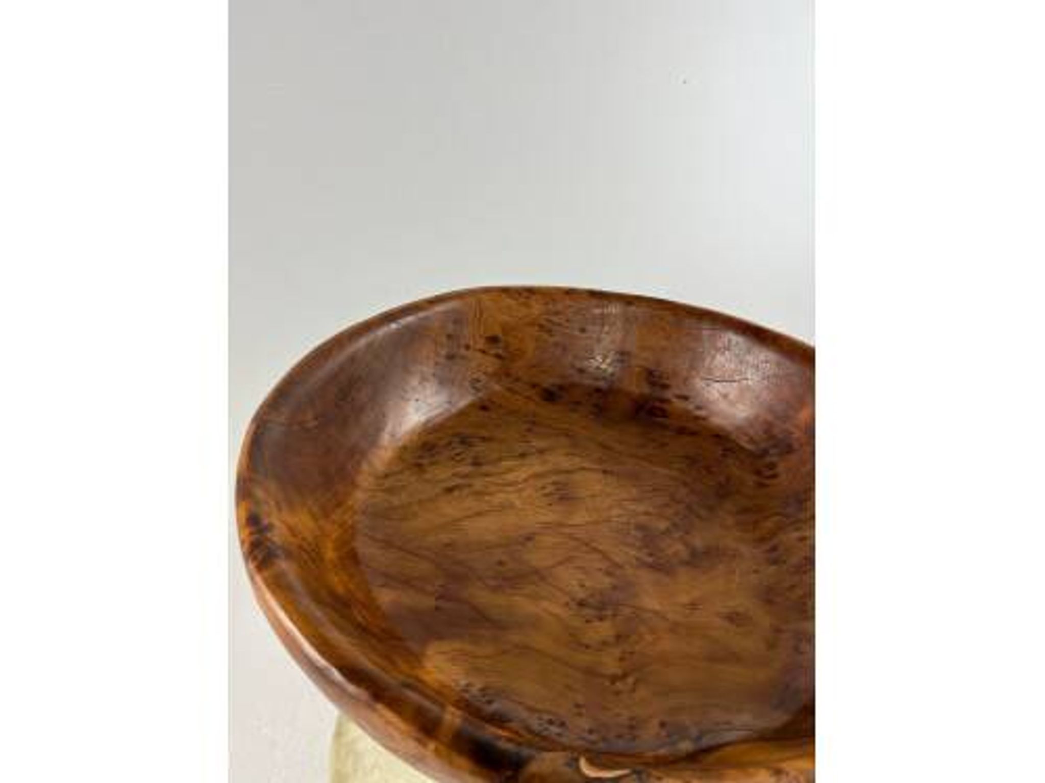 Grand plat en racine de thuya, Maroc, années 80, Ø70 cm