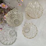 Four bohemian crystal vases