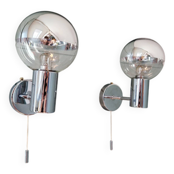 Pair of Space Age wall sconces, Motoko Ishii, Staff Leuchten, 1970