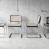 Set of 4 black cesca B32 chairs by Marcel Breuer
