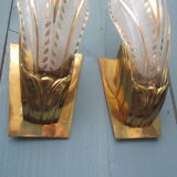 Golden pair of wall light vintage
