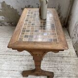 Walnut and tile bistro table 1890